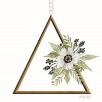 Framed Geometric Triangle Muted Floral II