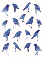 Framed Bleu Birds