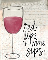 Framed Red Lips & Wine Sips