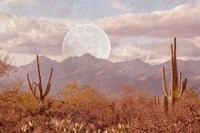 Framed Moonrise Over The Mountain