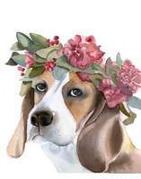 Framed Flower Crown Puppy