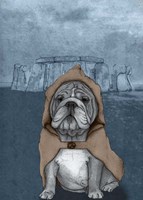 Framed English Bulldog with Stonehenge