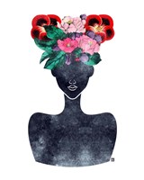 Framed 'Flower Crown Silhouette II' border=