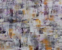 Framed Gold Purple Grey Abstract