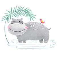Framed Playful Pals- Hippo