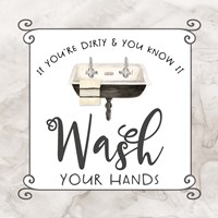 Framed Bath Humor Wash Your Hands