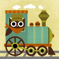 Framed Owl Train Conductor