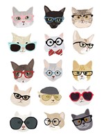 Framed Cats with Glasses