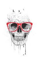 Framed Skull With Red Glasses