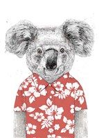 Framed Summer Koala (Red)