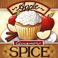 Framed 'Cupcake Apple Cinnamon  Spice' border=
