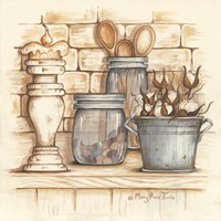 Framed Jars and Wooden Spoons
