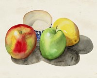 Framed Still Life with Apples & Lemon II