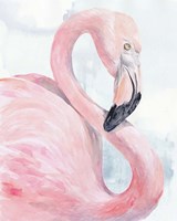 Framed Pink Flamingo Portrait I