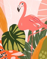 Framed Jungle Flamingo I