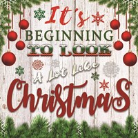 Framed 'It's Beginning to Look a Lot Like Christmas' border=