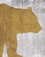 Framed 'Rustic Lodge Animals Bear on Grey' border=