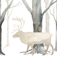 Framed Winter Forest Elk