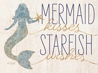 Framed Mermaid Kisses Starfish Wishes