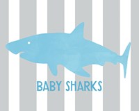 Framed 'Baby Sharks I' border=