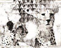 Framed Modern Black & White Cheetahs