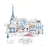 Framed 'World Cafe II Paris Color' border=