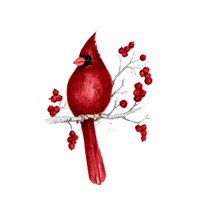 Framed Winter Cardinal in Red II