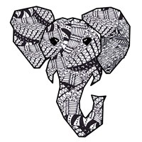 Framed Retro Elephant