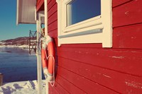 Framed Lake House in Winter