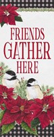 Framed Chickadee Christmas Red - Friends Gather vertical