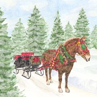 Framed 'Sleigh Bells Ring III Sleigh Ride' border=