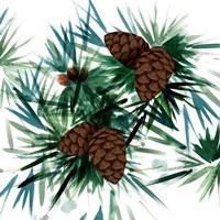 Framed Christmas Hinterland II Pine Cones