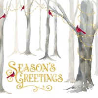 Framed 'Christmas Forest IV Seasons Greetings' border=