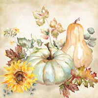 Framed Watercolor Harvest Pumpkin II