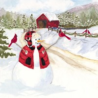 Framed 'Snowman Christmas III' border=