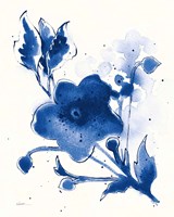 Framed 'Independent Blooms Blue II v2' border=