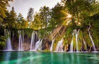 Framed Europe, Croatia, Plitvice Lakes National Park Waterfall Landscape