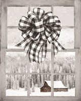 Framed Christmas Barn with Bow