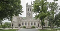 Framed Front View Of Gasson Hall, Chestnut Hill Near Boston, Massachusetts