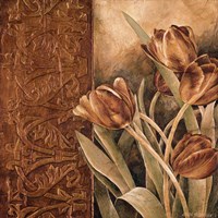 Framed Copper Tulips I