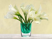 Framed White Callas in a Glass Vase