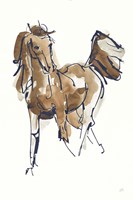 Framed Sketchy Horse VI Navy