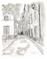 Framed European City Sketch IV