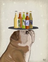 Framed English Bulldog Beer Lover