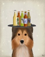 Framed Shetland Sheepdog Beer Lover