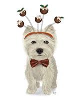 Framed Christmas Des - Westie and Christmas Puds