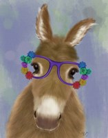 Framed Donkey Purple Flower Glasses
