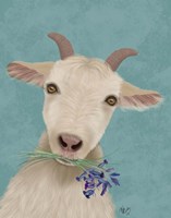 Framed Goat and Bluebells