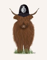 Framed Highland Cow Policeman