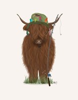 Framed Highland Cow Fisherman